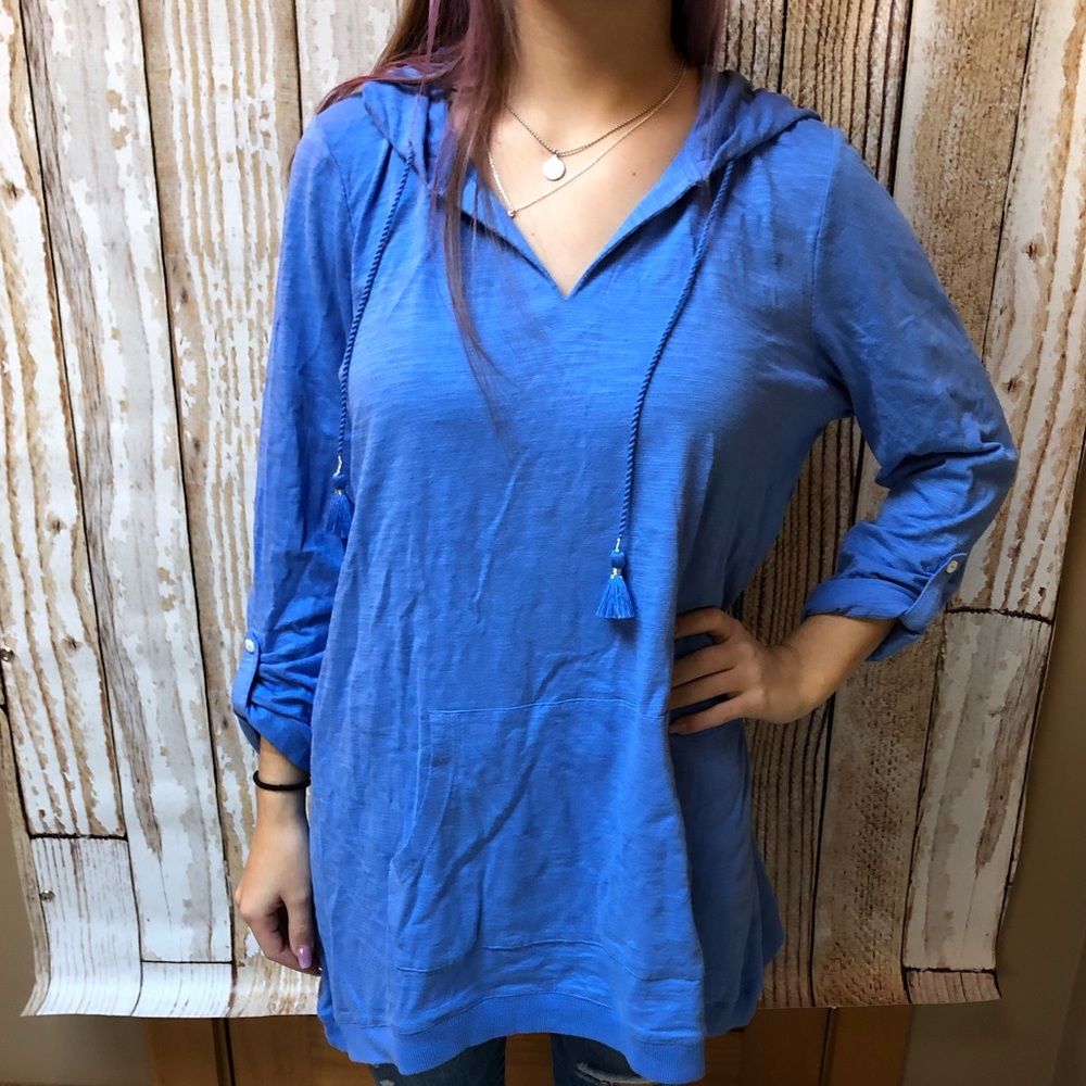 J.Jill 3/4 Sleeve Lightweight Shirt with hood